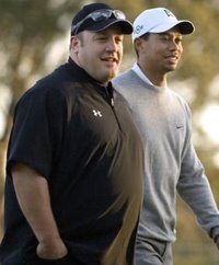 Tiger played yesterday's pro-am round with Fatty McButterpants