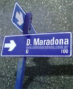 Calle Diego Maradona en Santa Rosa (La Pampa)