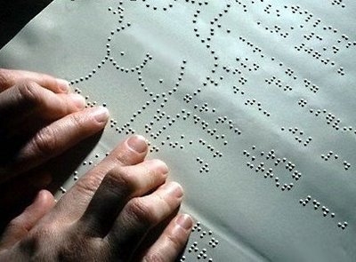 blind with the dots arranged to look like a naked woman