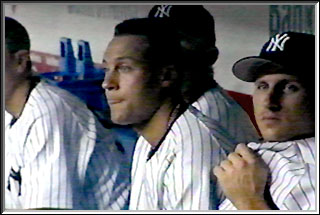 Derek Jeter and Bubba Crosby in the dugout