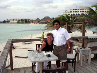 Isla Mujeres: Nan with Juan at the Na Balam Restaurant