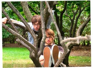 Chris Koza and Pete Sieve in a tree