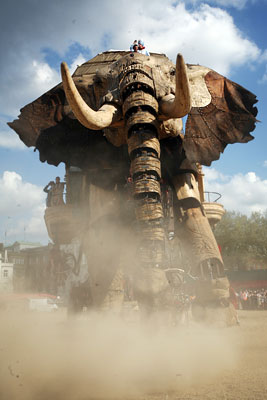 40 Foot elephant roams London today...