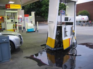 petrol station accident