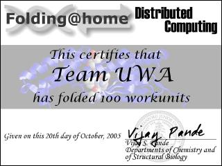 100 units folded certificate
