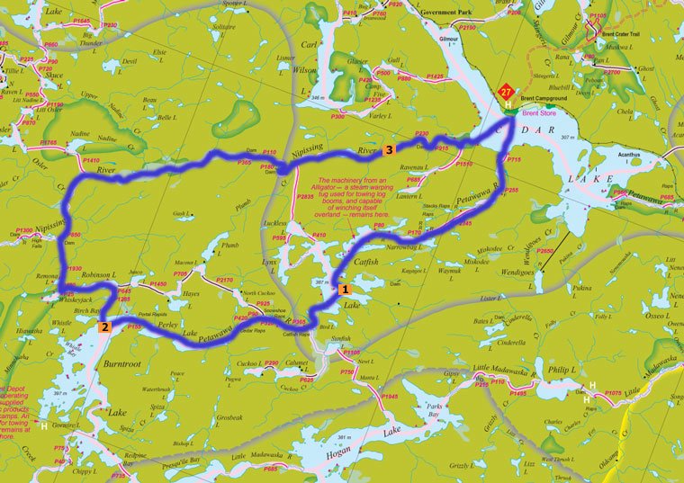 Algonquin Canoe Trips: The route