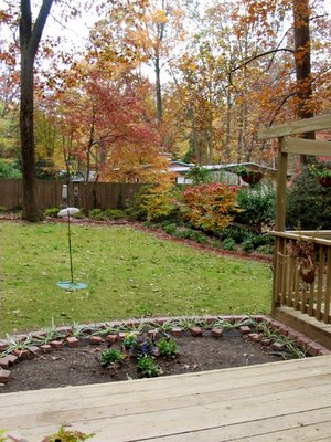 view of garden from deck