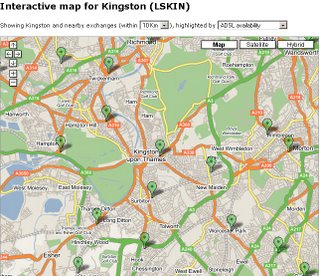 ADSL Map Kingston upon Thames