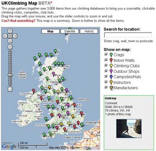 UK Climbing Map
