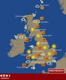 Hot Temperature Map UK