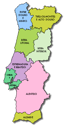 Mapa de Portugal com a proposta do PCP