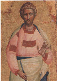 Lorenzo Veneziano, Saint Bartholomew, from the altarpiece of San Giacomo Maggiore in Bologna, painted in 1368, Pinacoteca Nazionale Bologna