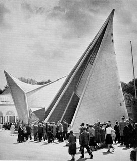 Le Corbusier and Iannis Xenakis, Philips Pavilion, Exposition Universelle et Internationale de Bruxelles, 1958, photo by Hans de Boer