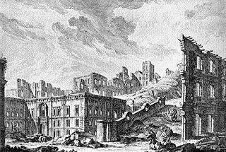 J. P. Le Bas, Praça da Patriarcal après le tremblement de terre de 1755, in Recueil des plus belles ruines de Lisbonne, Paris, 1757