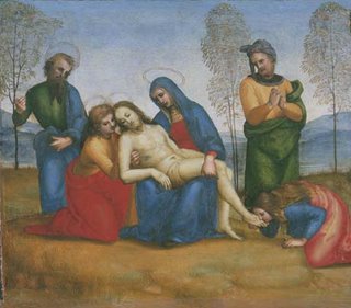 Raphael, Colonna altarpiece, predella panel, Pietà, Isabella Stewart Gardiner Museum