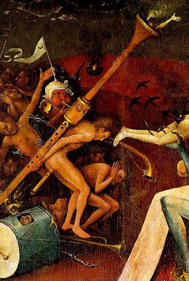 Hieronymous Bosch, The Garden of Earthly Delights, right panel (Hell), detail, Prado, Madrid