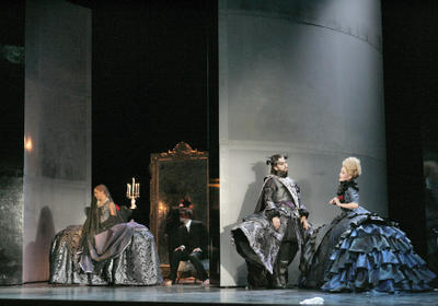 Celena Shafer, Gregory Kunde, and Anna Christy, Lucio Silla, Santa Fe Opera, July 2005