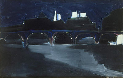 Nicolas de Staël, Pont des Arts at Night, 1954, image from the Hermitage Museum