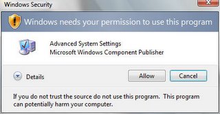 Windows needs your permission to use this program (click to enlarge)