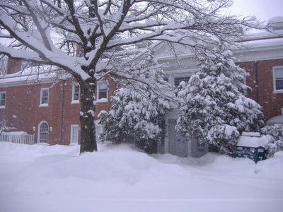 Sarah Lawrence College in the snow