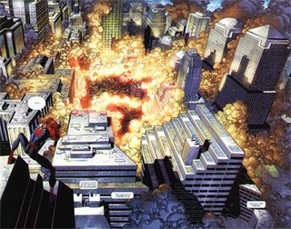 Spiderman ante la caída del World Trade Center