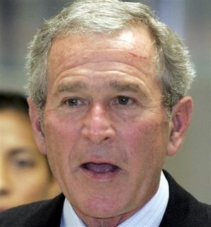 Bush with big cut on his face