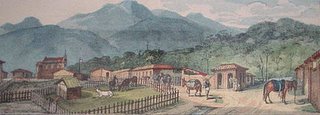 Casa Pintada, Jacarehy, 1827. Gravura aquarelada, col. particular