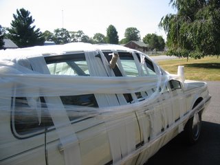 car toilet papered