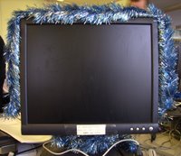 Christmas Decorations on my TFT Monitor at Work