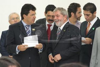 Mendonça Filho (PFL) com Lula e João Paulo (prefeito petista do Recife)