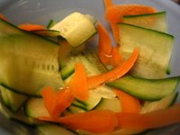 Cucumber and Carrot Slices in Rice Vinegar