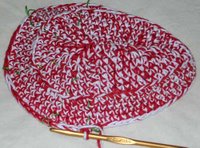 crocheted hat in progress