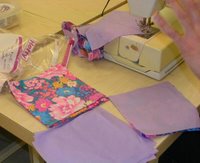 sewing quilt squares