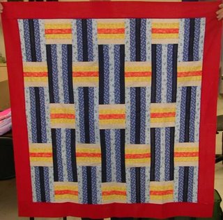 quilt top with woven design