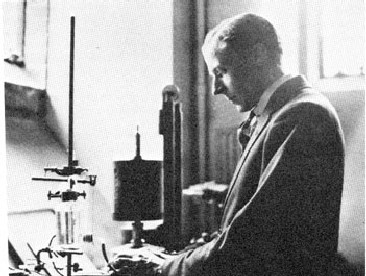 Edgar Adrian in his laboratory.