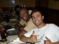 Eu e o Winston, no restaurante mexicano - Me and Winston, at the mexican restaurant