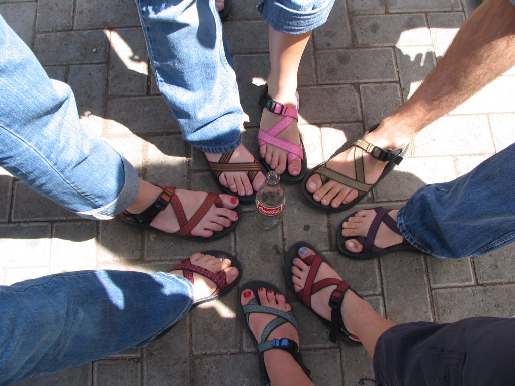 chacos and jeans