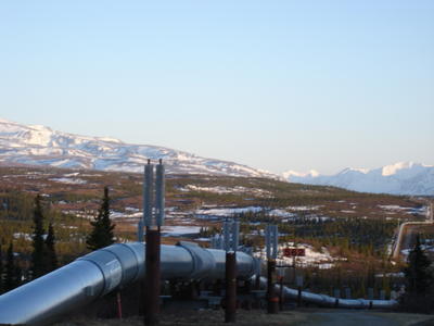 Le pipeline qui traverse l'Alaska du nord vers le sud (Alaska, USA, Amérique du Nord)