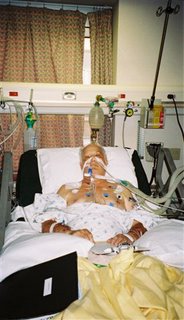 Merv Sheppard in ICU post-transplant