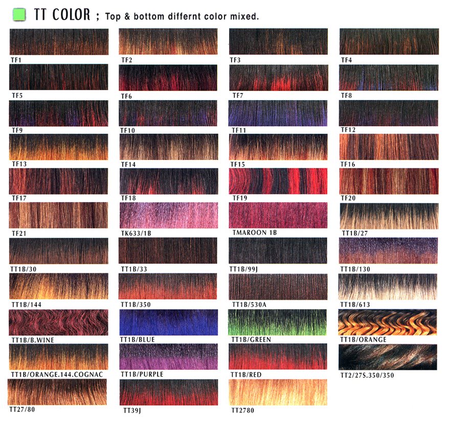 Janet Collection: HAIR COLOR CHART- TT Color