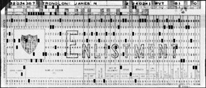 Example of a World War II Army enlistment computer punch card