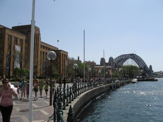 The MCA is the building on the left; the Harbour Bridge is in the background