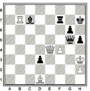Posición de la partida de ajedrez Gereben - Honti (Bad-Mondorf, 1974)