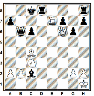 Posición de la partida de ajedrez FM José Manuel Pérez - IM Rashad Babaev (Collado Villalba, 2006)
