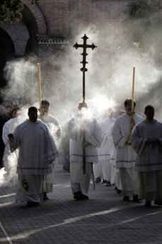 Photo of Lenten procession from the archives of The New Liturgical Movement