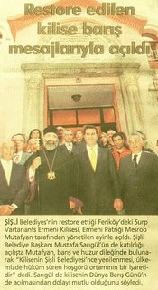 Surp Vartanants Armenian Church at Ferikoy -Vatan Newspaper