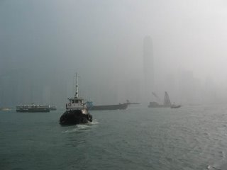 A Day of Poor Visibility Across Victoria Harbor