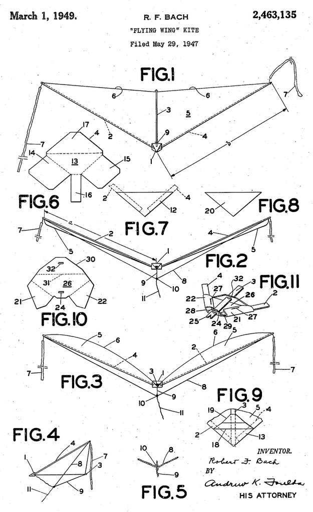 Delta Kite Flying Bach's Flying Wing Kite