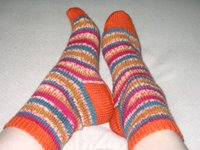 Orange striped socks