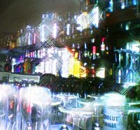 Blurry, sparkly bar scene